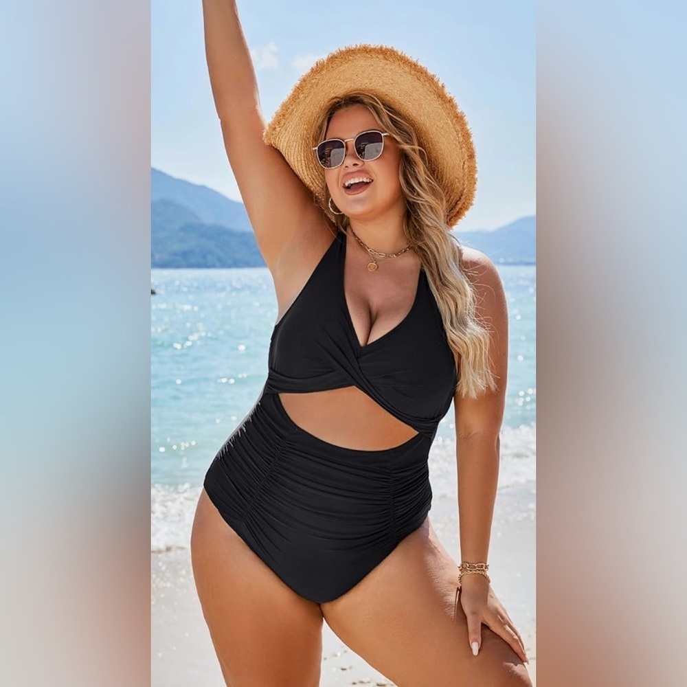NWT Blooming Jelly One Piece Cut-Out Tummy Control Bathing Suit